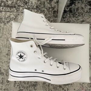 High Top Leather Platform Converse